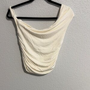 Forever 21 Cream Ruched Blouse